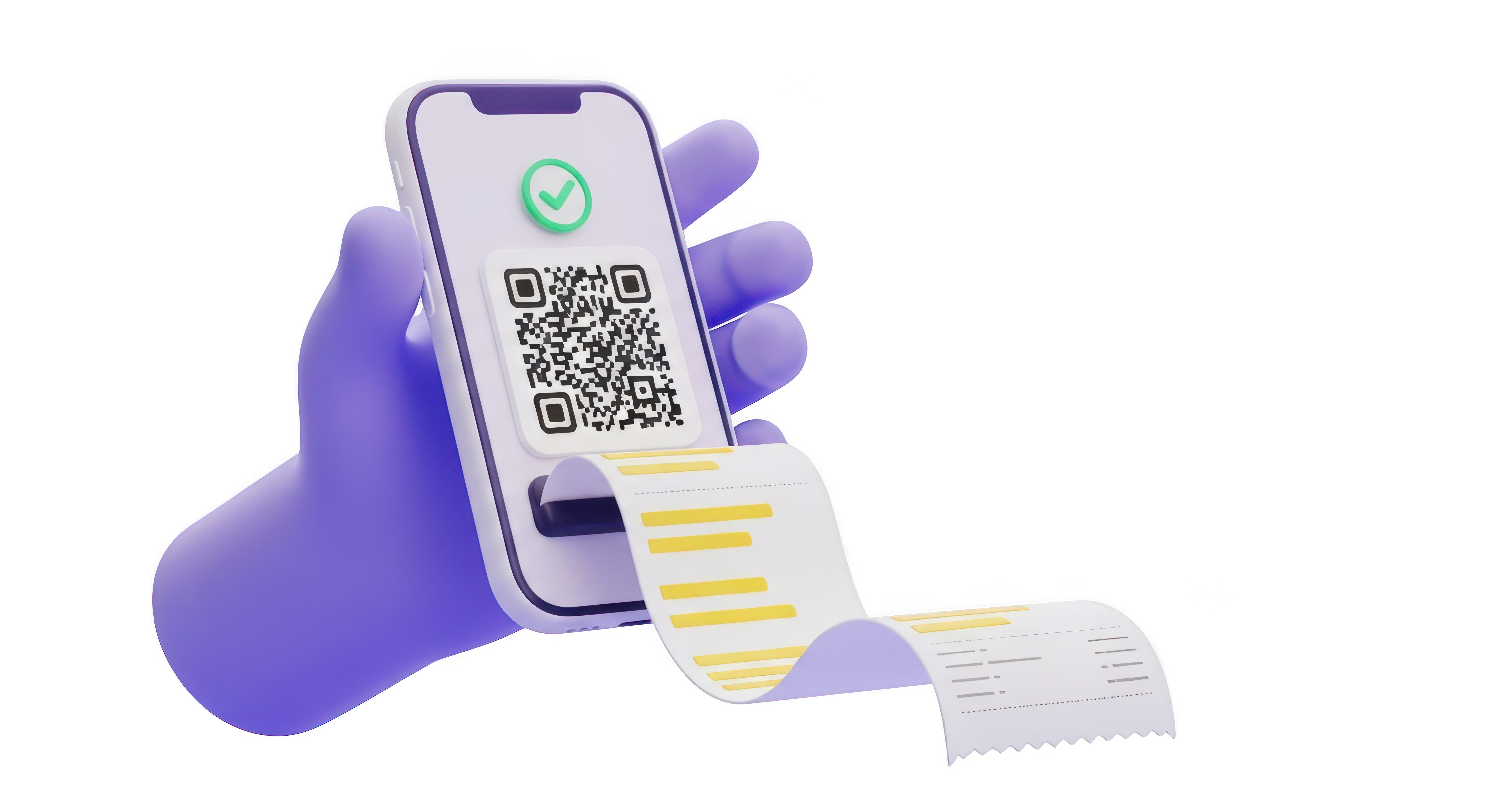 Qr code receipt payment confirmation illustration