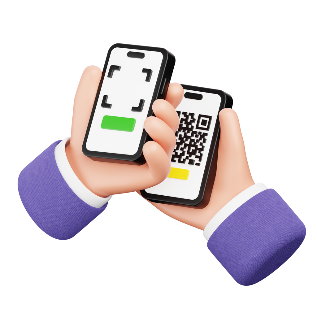 Two phones scanning a QR code for a digital carrier handoff