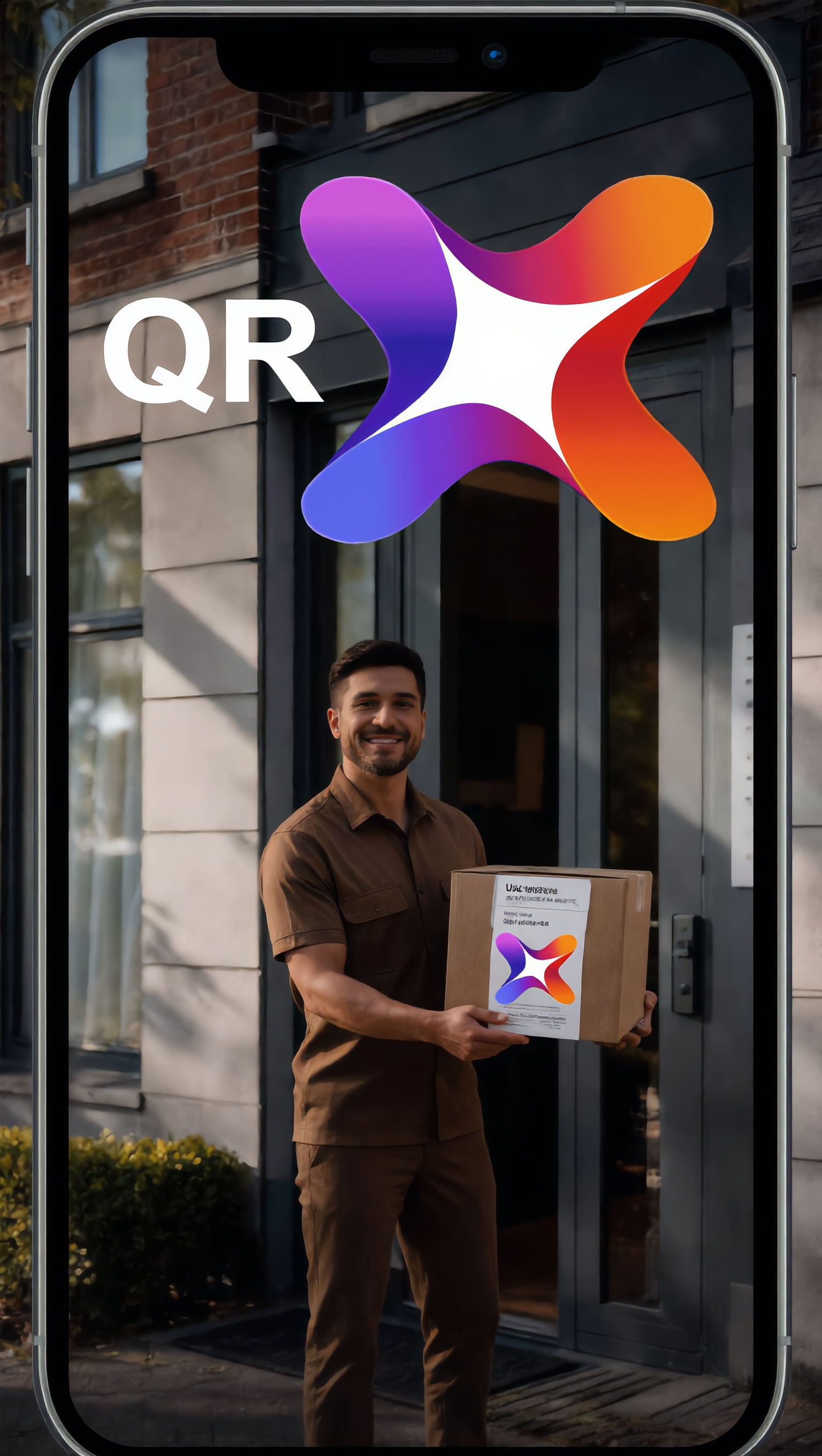 QrX app view showing a delivery scan at the door